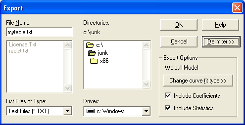 Export Dialog